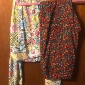 TWO Lularoe TC Tall & Curvy Leggings.